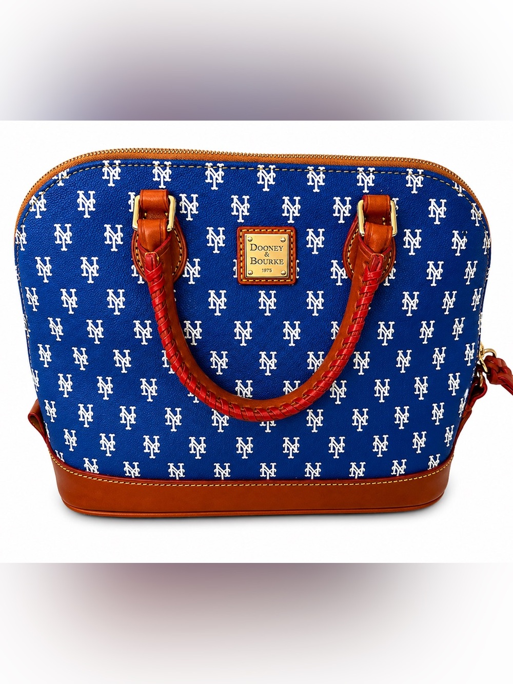 NWT Dooney & Bourke New York Mets Zip Zip Satchel Blue MLB Leather Purse Rare